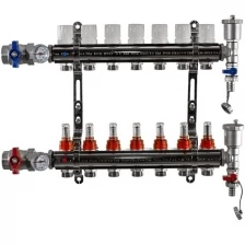 TIM Коллектор с расходомерами KA007 1" х 7 выходов ( в сборе) для теплого пола