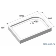 Поддон для душа Belbagno TRAY-BB-AH-120/80-15-W-R акриловый