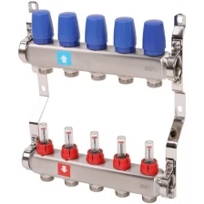 Коллектор MVI из нержавеющей стали, в сборе с расходомерами, 5 выходов MS.505.06