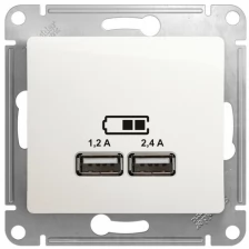 Розетка USB Glossa тип A+C 5В/2.4А 2х5В/1.2А механизм перламутр. SchE GSL000639