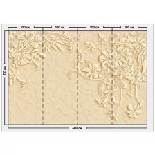 Фотообои / флизелиновые обои Объемный ухор с цветами 4 x 2,7 м