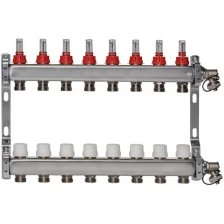 ColSys Р804R, 8 выходов. Коллекторная группа из нержавеющей стали с расходомерами, термостатическими и дренажными клапанами