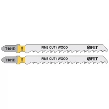 Полотна по дереву, HCS, шлифованные под свободным углом зубья, 100/74/4 мм (T101D), 2 шт. FIT 40950