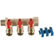 Коллектор НР с отсекающими кранами 3/4",3x1/2" VALTEC